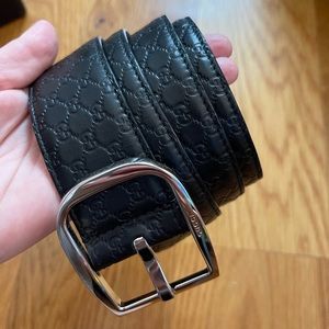 Men’s Gucci Guccissima Black Leather Belt